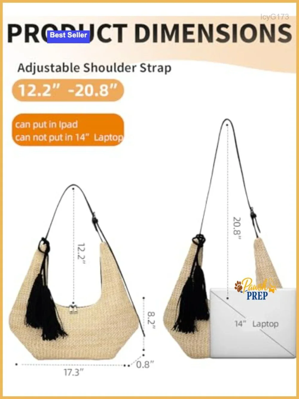 Herald Tassel Straw Crescent Hobo Handbag Shoulder Bag Tote Women Boho Summer